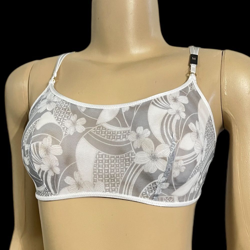 Victoria’s Secret Sexy Sheer Mesh Scoop Neck Unlined Bralette Bra gray - Picture 8 of 11